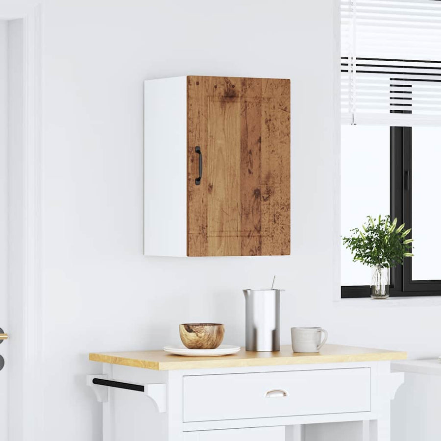 Keukenwandkast Porto bewerkt hout oud houtkleurig
