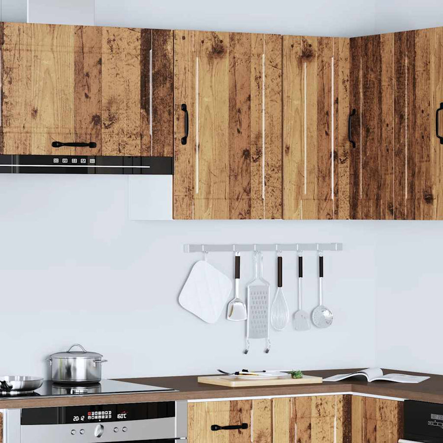 Keukenwandkast Porto bewerkt hout oud houtkleurig