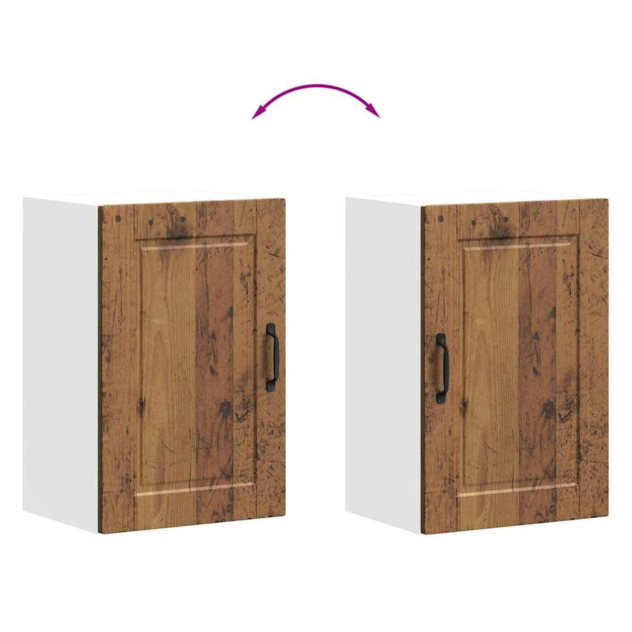 Keukenwandkast Porto bewerkt hout oud houtkleurig