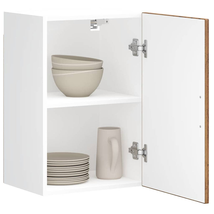Keukenwandkast Porto bewerkt hout oud houtkleurig