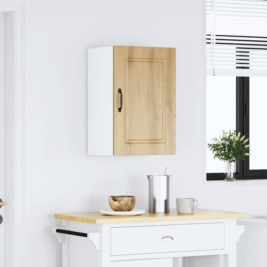 Keukenwandkast Porto bewerkt hout artisanaal eikenkleur