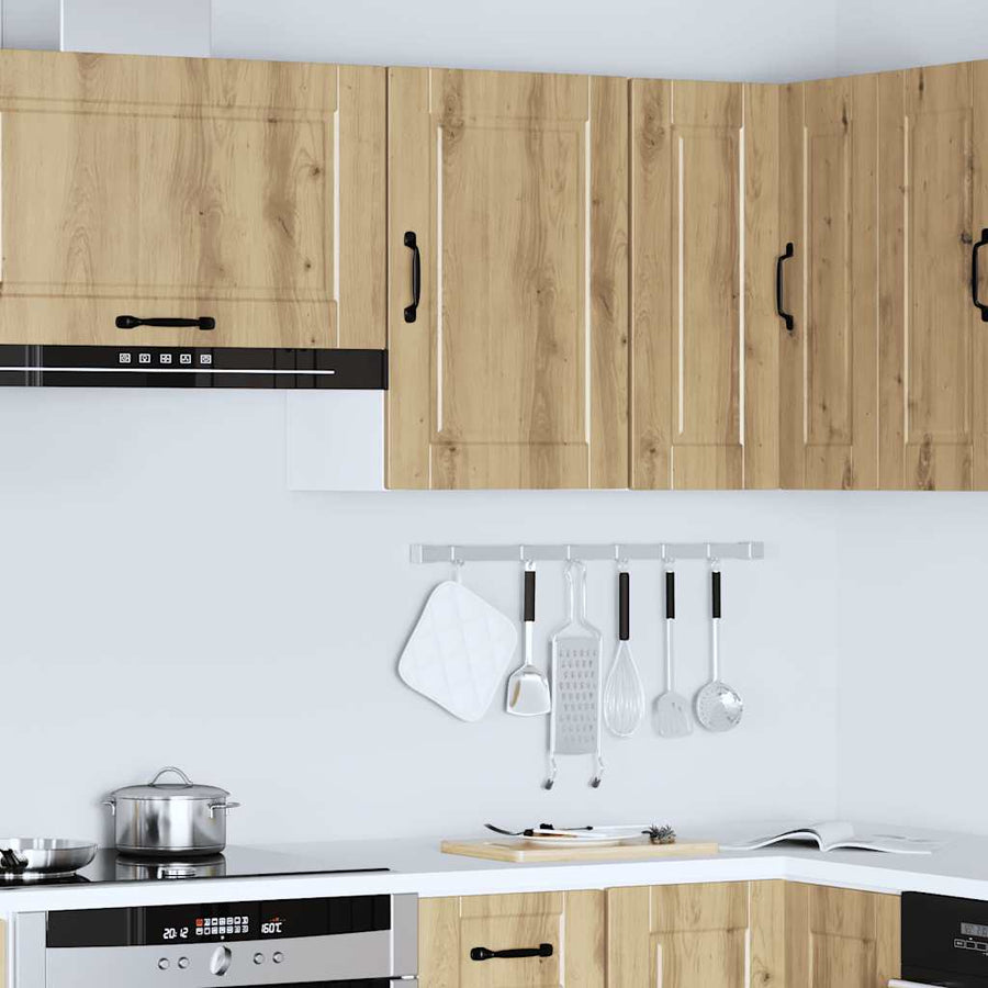 Keukenwandkast Porto bewerkt hout artisanaal eikenkleur