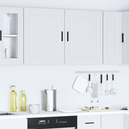 Keukenwandkasten 2 st Porto bewerkt hout wit