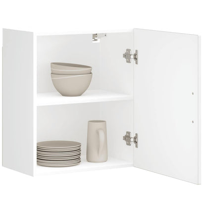 Keukenwandkasten 2 st Porto bewerkt hout hoogglans wit