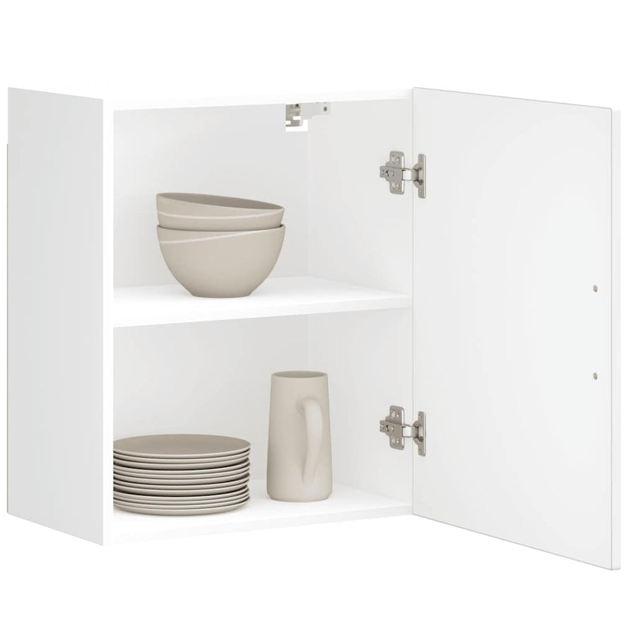Keukenwandkasten 2 st Porto bewerkt hout hoogglans wit