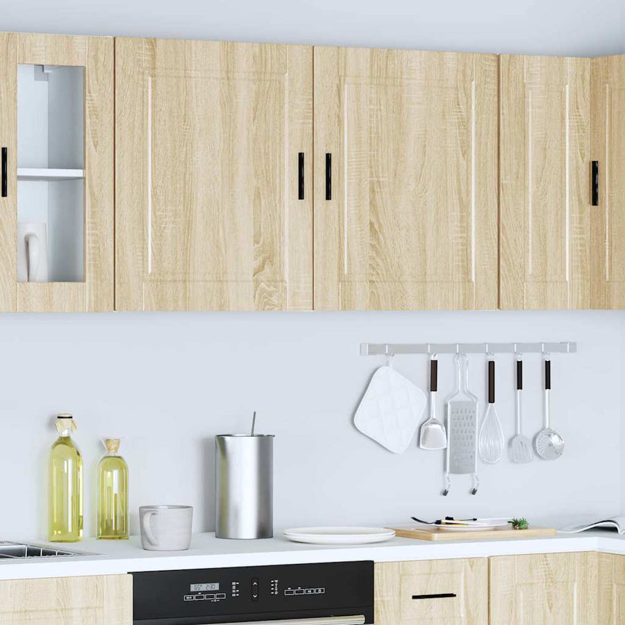 Keukenwandkasten 2 st Porto bewerkt hout sonoma eikenkleurig