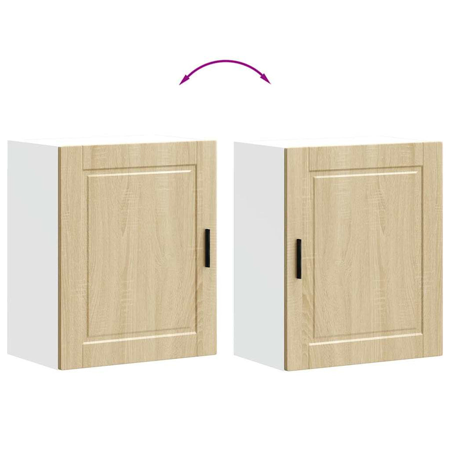 Keukenwandkasten 2 st Porto bewerkt hout sonoma eikenkleurig