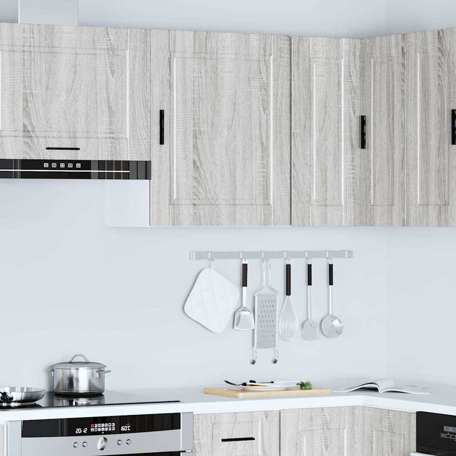 Keukenwandkast Porto bewerkt hout grijs sonoma eiken