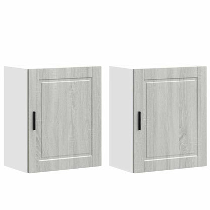 Keukenwandkasten 2 st Porto bewerkt hout grijs sonoma eiken