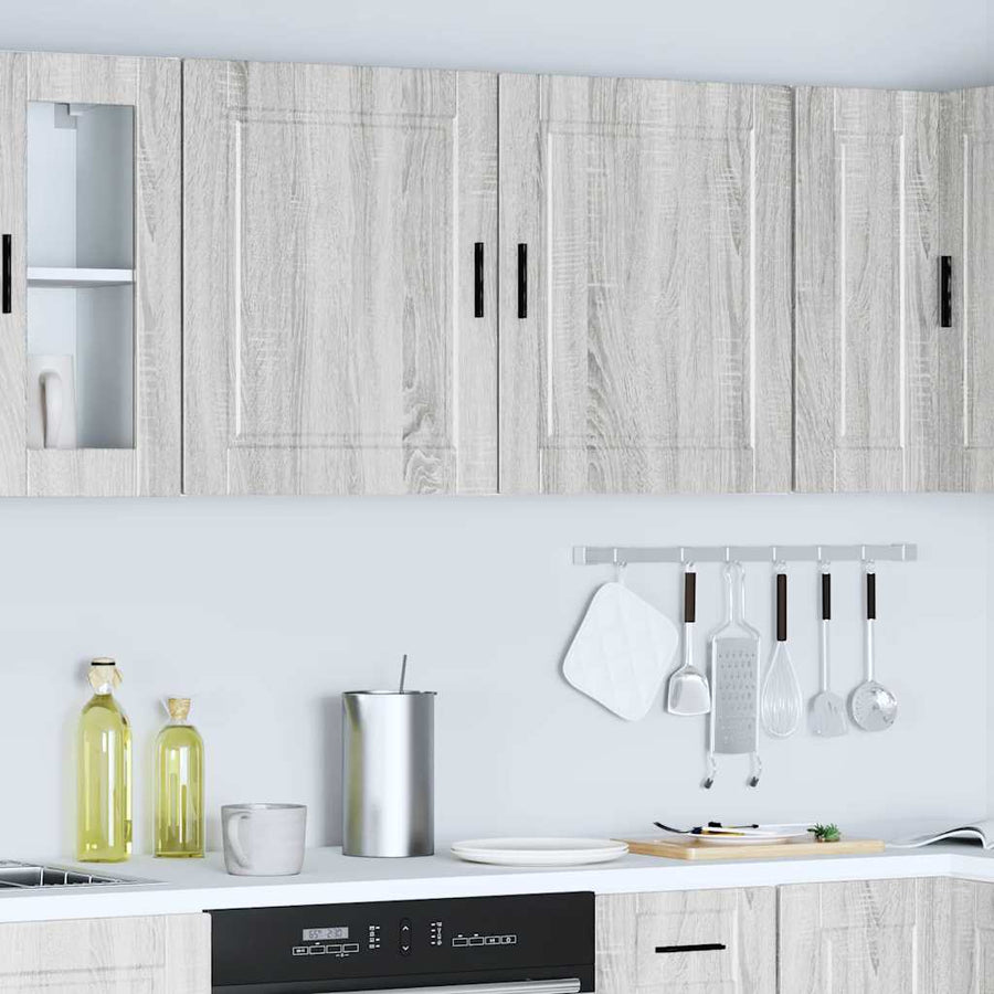 Keukenwandkasten 2 st Porto bewerkt hout grijs sonoma eiken