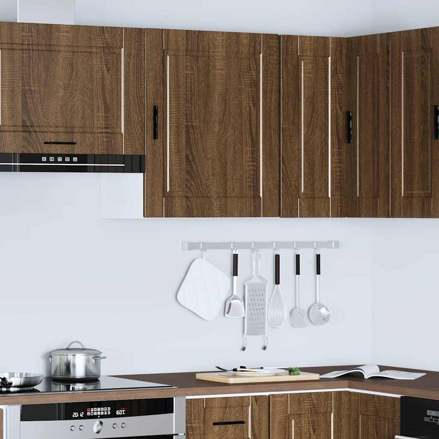 Keukenwandkast Porto bewerkt hout bruin eikenkleur