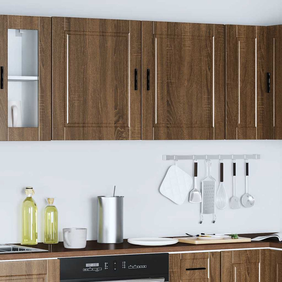 Keukenwandkasten 2 st Porto bewerkt hout bruin eikenkleur