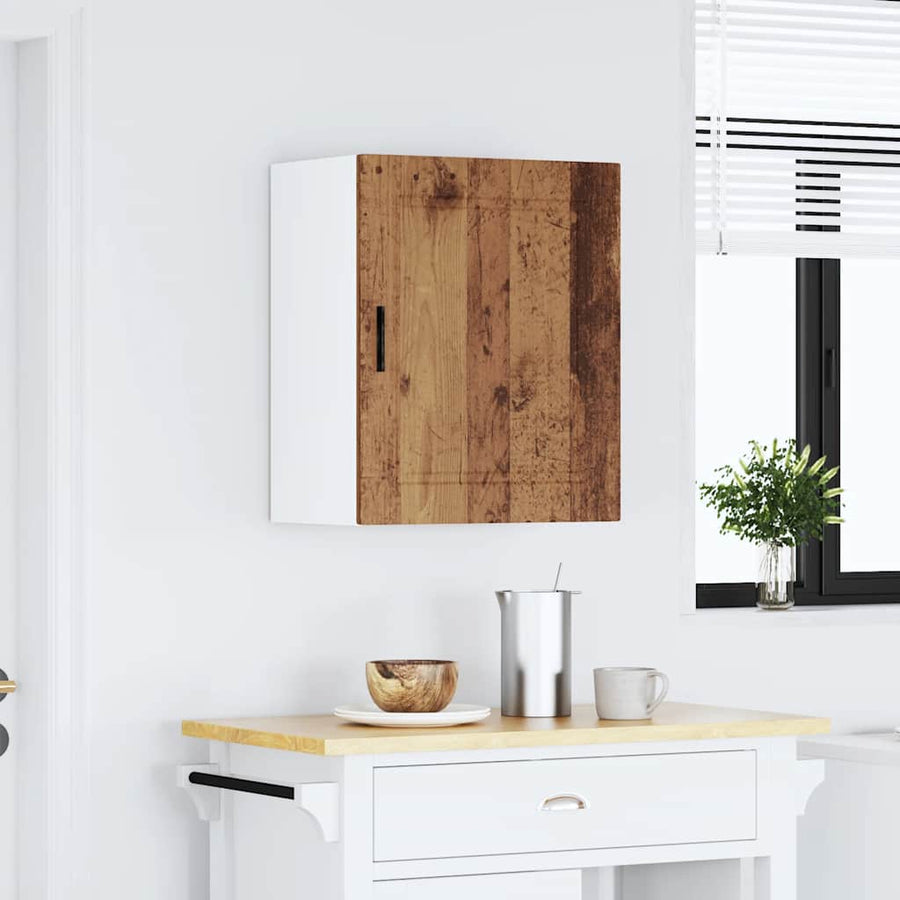 Keukenwandkast Porto bewerkt hout oud houtkleurig