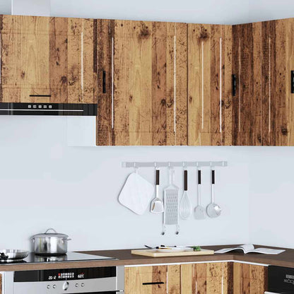 Keukenwandkast Porto bewerkt hout oud houtkleurig