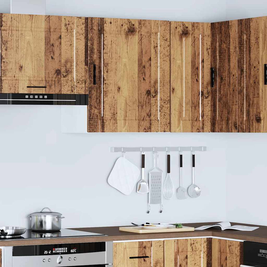Keukenwandkast Porto bewerkt hout oud houtkleurig