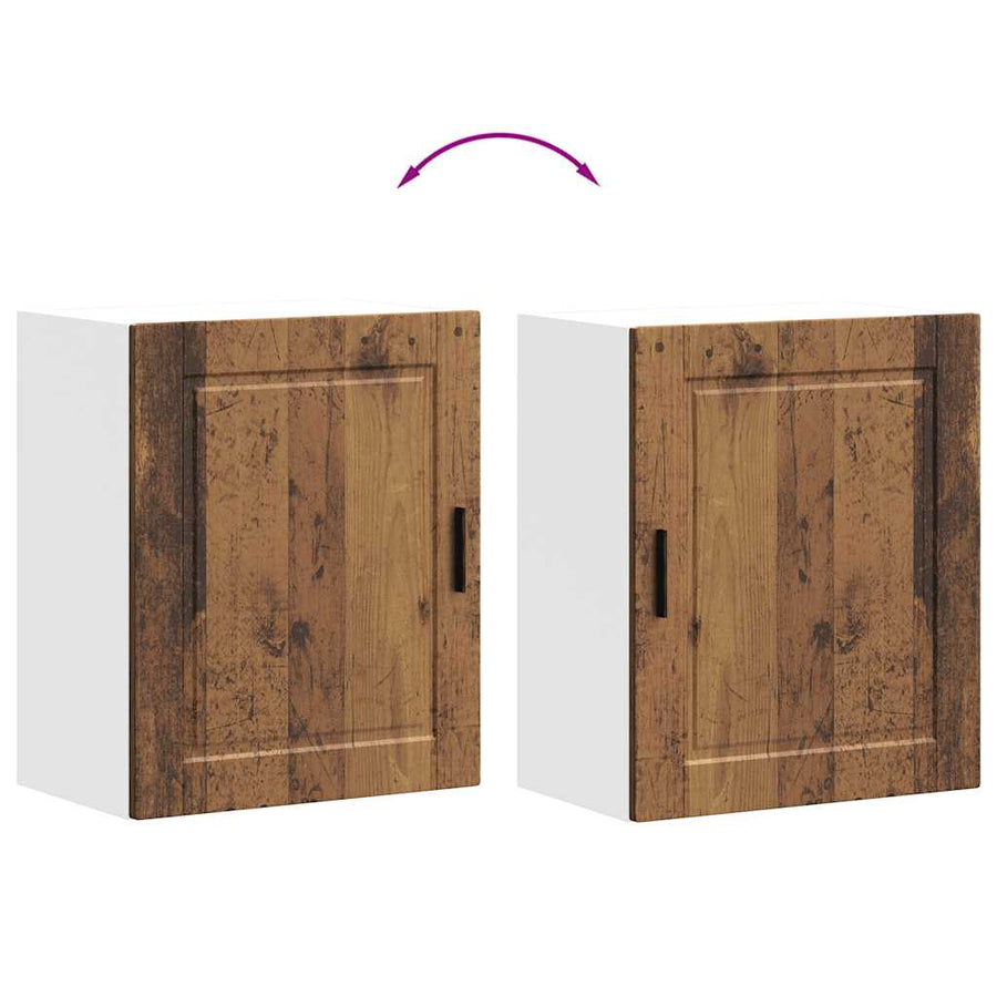 Keukenwandkast Porto bewerkt hout oud houtkleurig