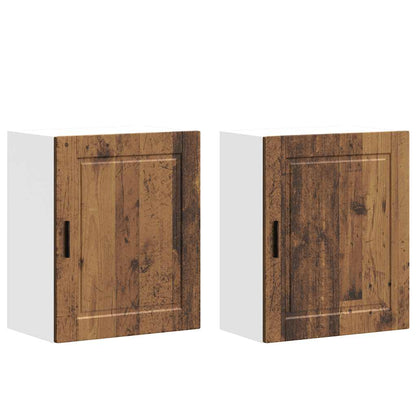 Keukenwandkasten 2 st Porto bewerkt hout oud houtkleurig