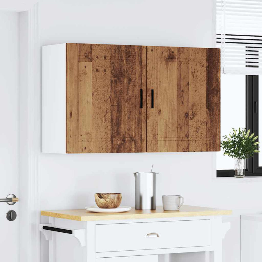 Keukenwandkasten 2 st Porto bewerkt hout oud houtkleurig