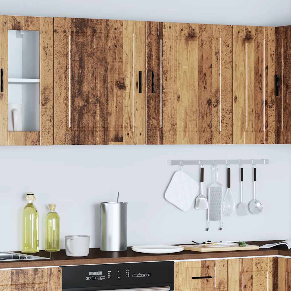 Keukenwandkasten 2 st Porto bewerkt hout oud houtkleurig
