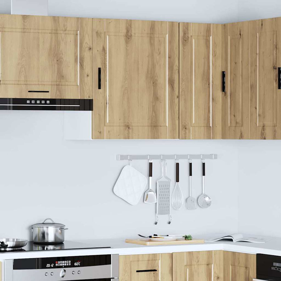 Keukenwandkast Porto bewerkt hout artisanaal eikenkleur