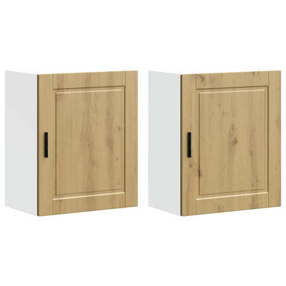 Keukenwandkasten 2 st Porto bewerkt hout artisanaal eikenkleur