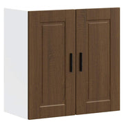 Wall cabinet Porto treated wood brown oak color