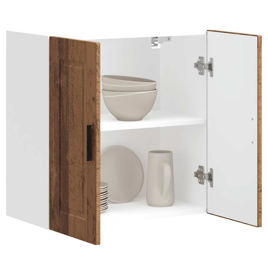 Keukenwandkast Porto bewerkt hout oud houtkleurig