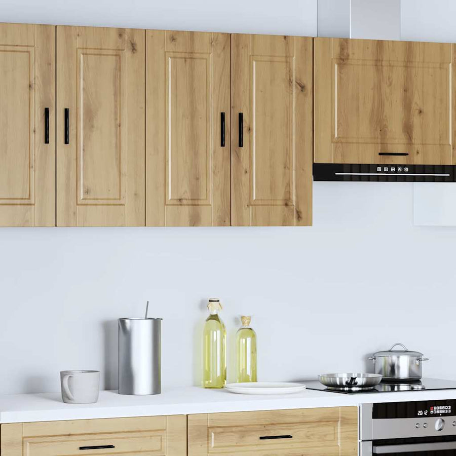 Keukenwandkast Porto bewerkt hout artisanaal eikenkleur
