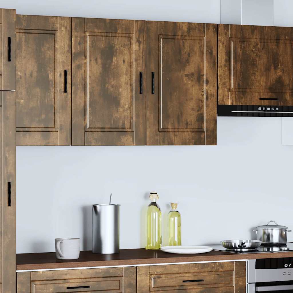 Keukenwandkast Porto bewerkt hout gerookt eikenkleurig