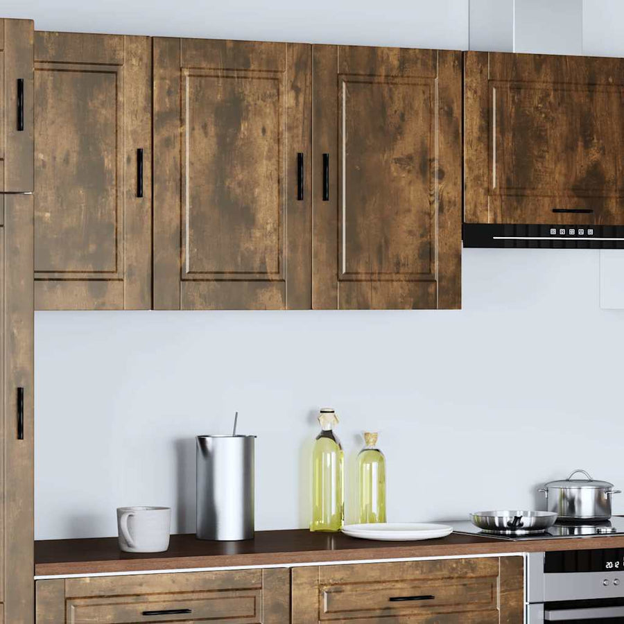 Keukenwandkast Porto bewerkt hout gerookt eikenkleurig
