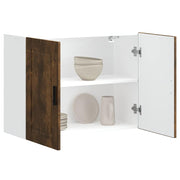 Keukenwandkast Porto 80x31x60 cm bewerkt hout gerookt eiken