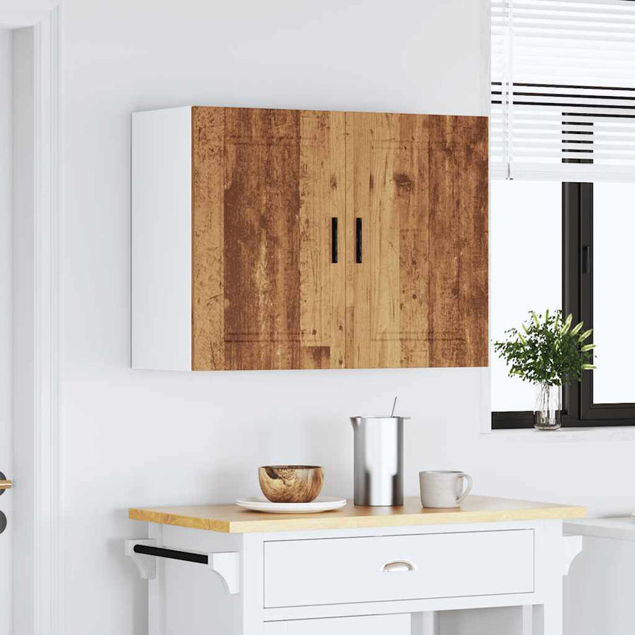 Keukenwandkast Porto bewerkt hout oud houtkleurig