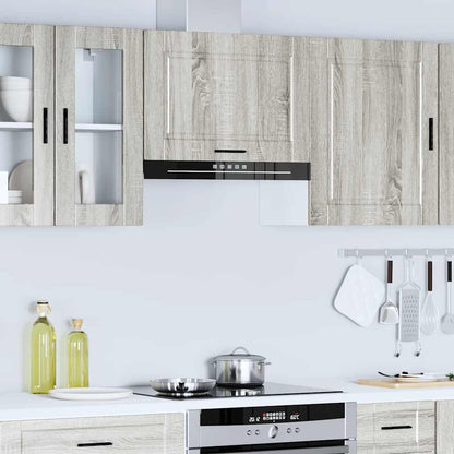 Keukenwandkast Porto bewerkt hout grijs sonoma eiken