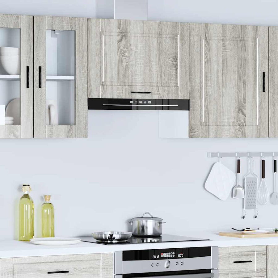 Keukenwandkast Porto bewerkt hout grijs sonoma eiken