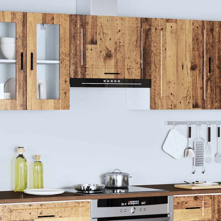 Keukenwandkast Porto bewerkt hout oud houtkleurig
