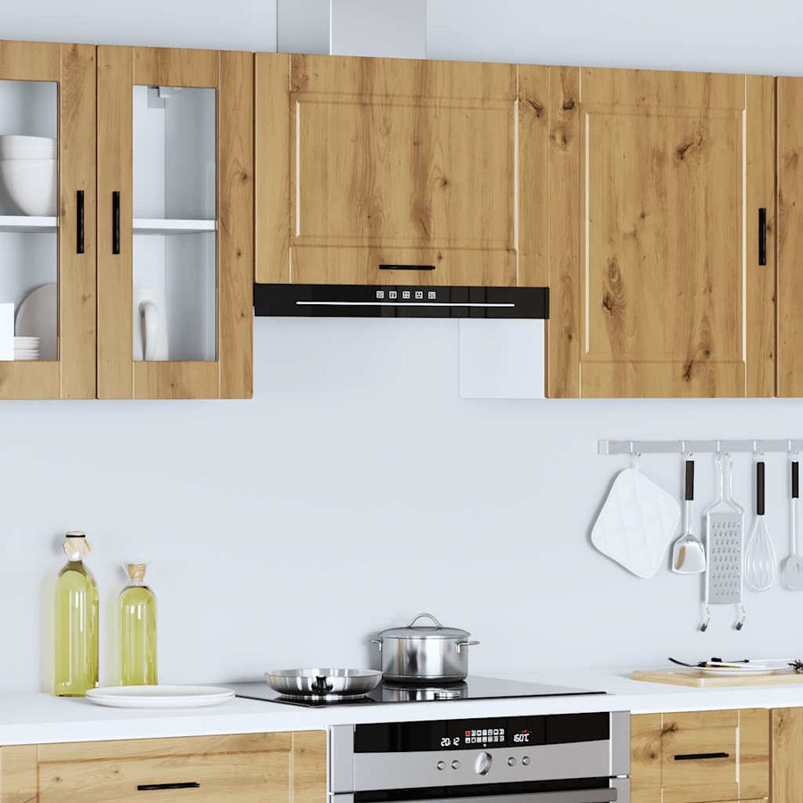 Keukenwandkast Porto bewerkt hout artisanaal eikenkleur