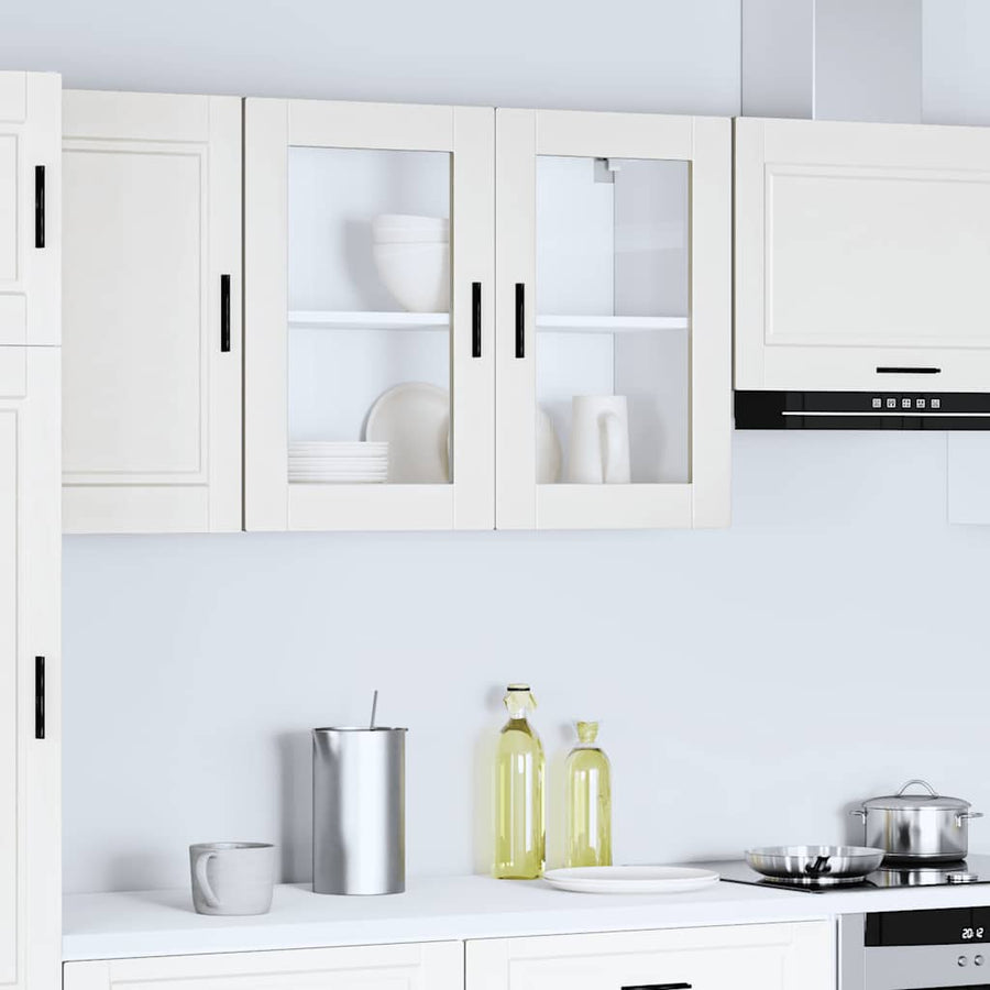 Keukenwandkast met glazen deur Porto wit