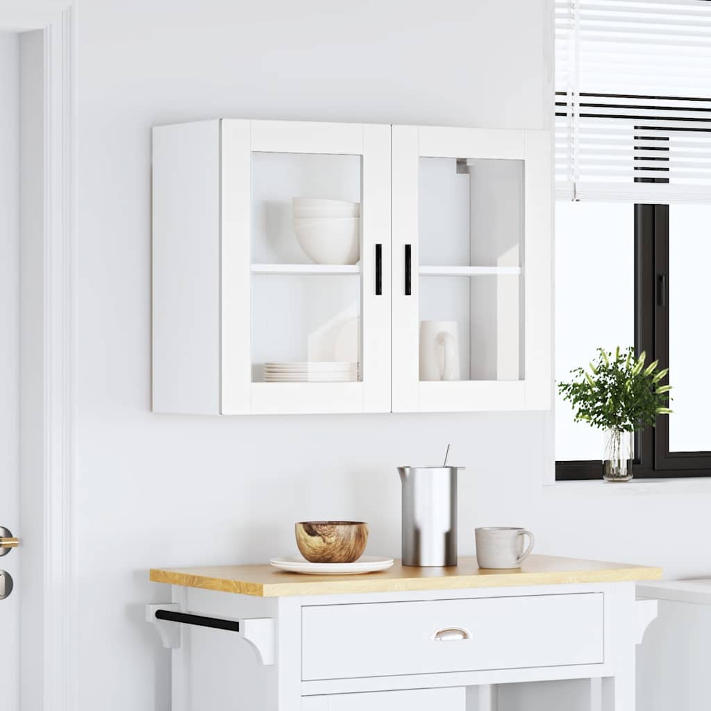 Keukenwandkast met glazen deur Porto wit
