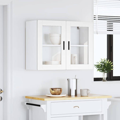 Keukenwandkast met glazen deur Porto wit