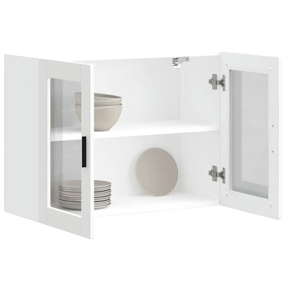 Keukenwandkast met glazen deur Porto wit