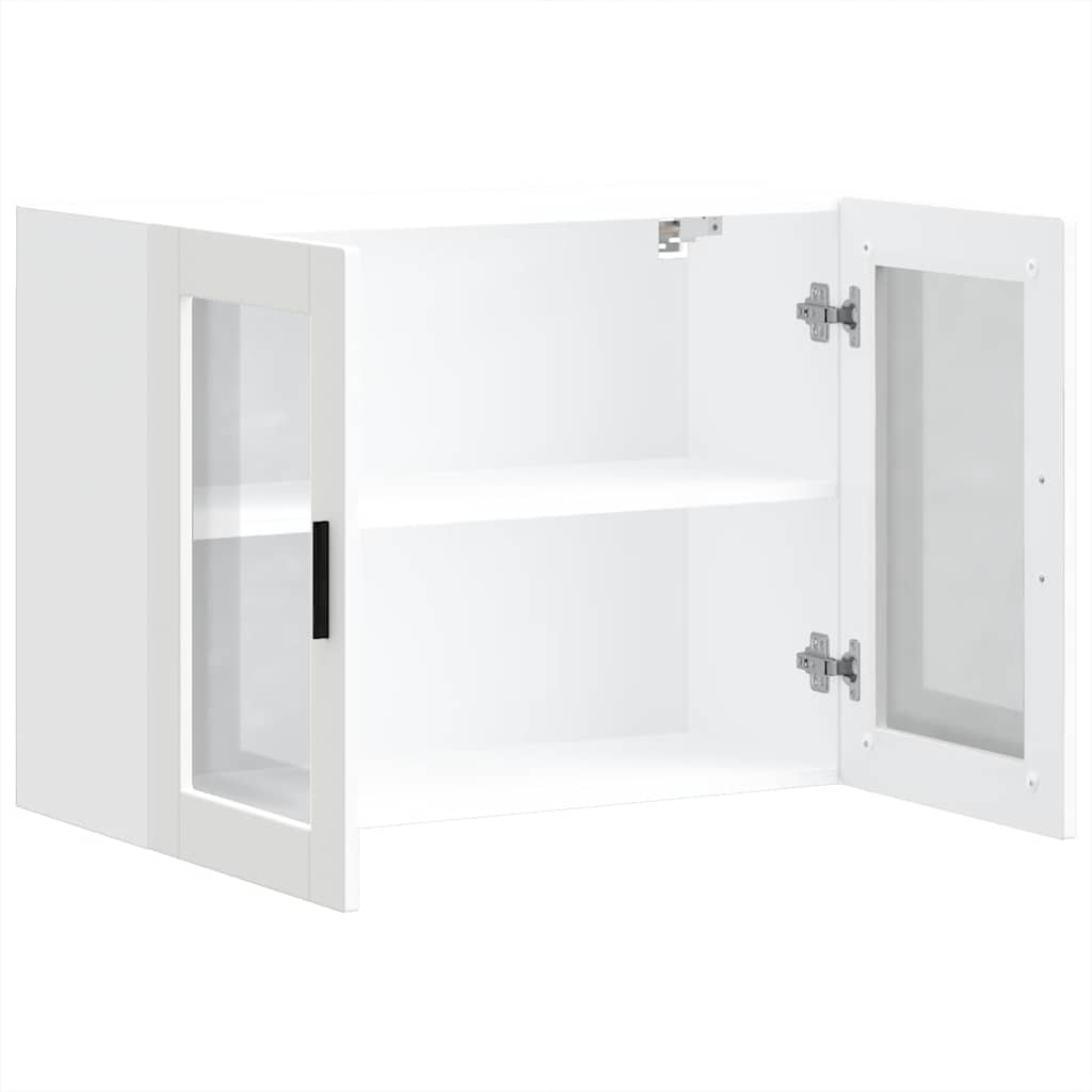 Keukenwandkast met glazen deur Porto wit
