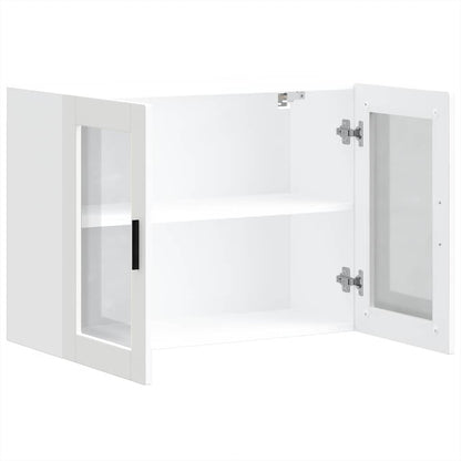 Keukenwandkast met glazen deur Porto wit