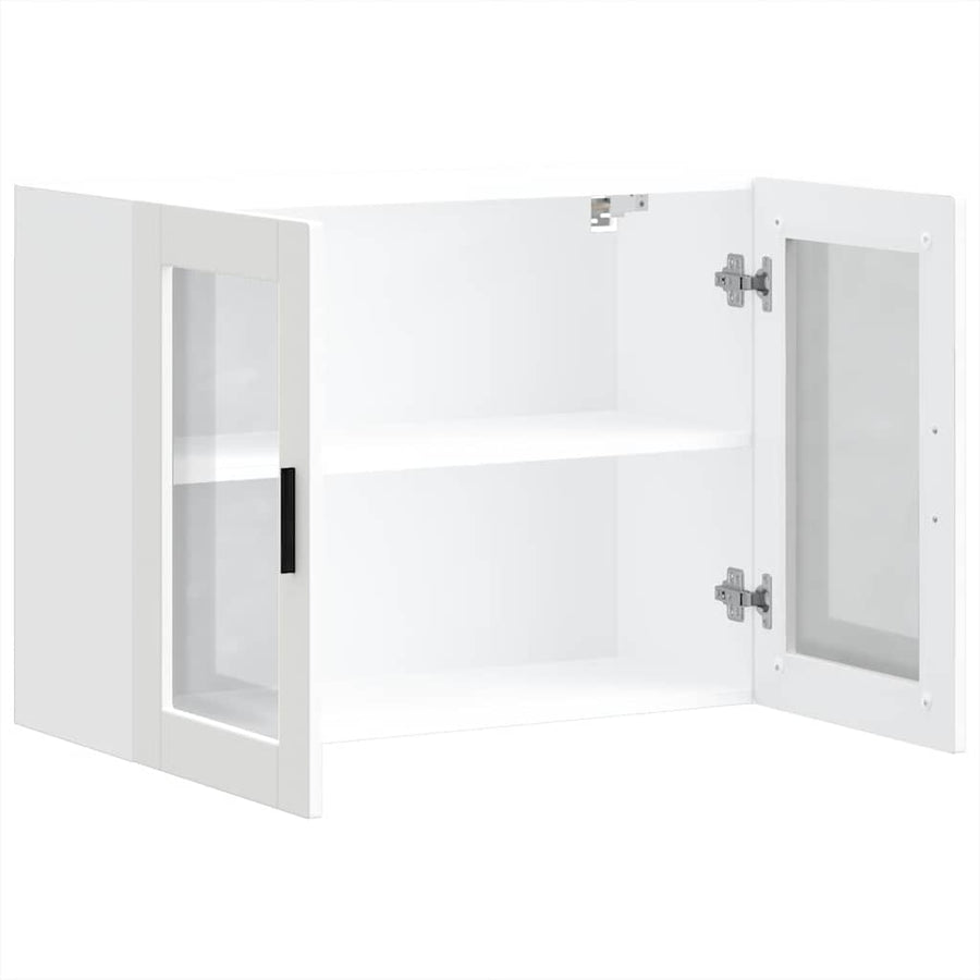 Keukenwandkast met glazen deur Porto wit