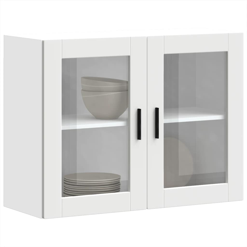 Keukenwandkast met glazen deur Porto wit
