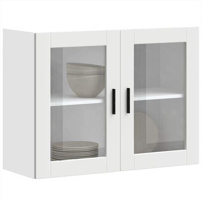 Keukenwandkast met glazen deur Porto wit