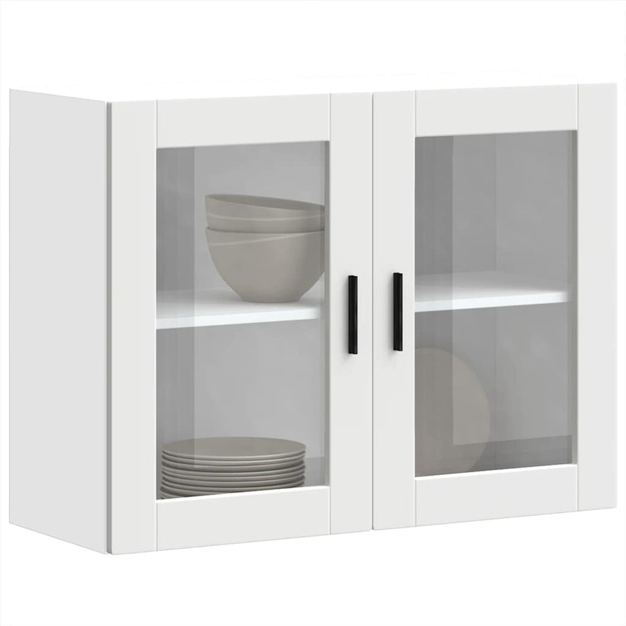 Keukenwandkast met glazen deur Porto wit