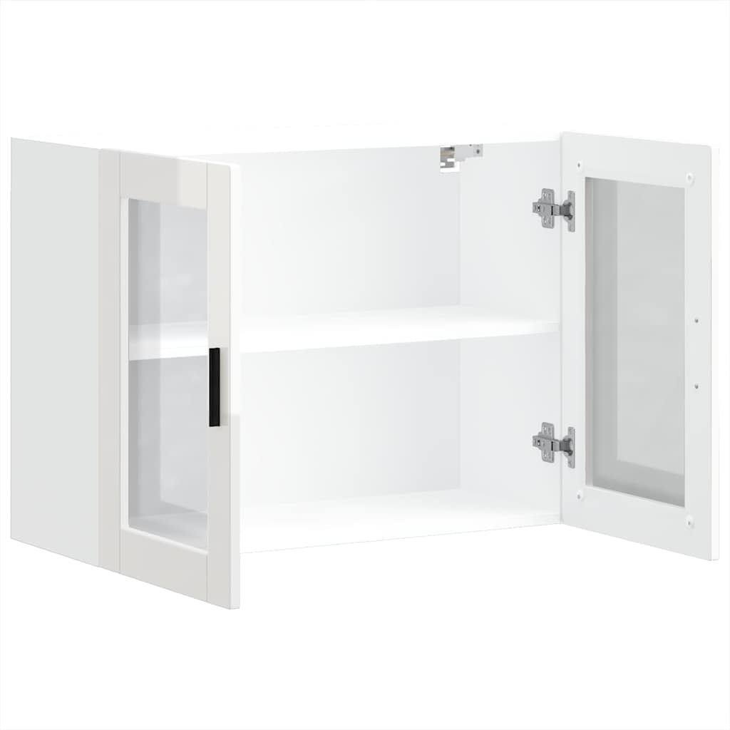Keukenwandkast met glazen deur Porto hoogglans wit