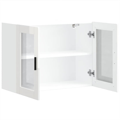 Keukenwandkast met glazen deur Porto hoogglans wit