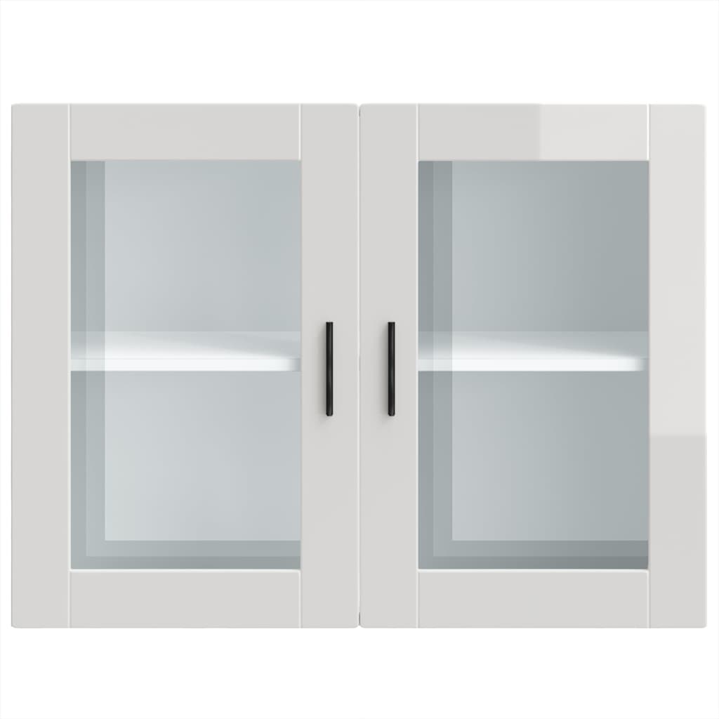 Keukenwandkast met glazen deur Porto hoogglans wit
