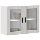 Keukenwandkast 80x31x60 cm grijs sonoma eiken met glazen deur